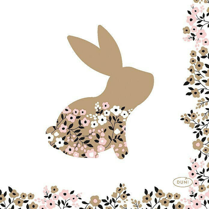 Duni Serviette (20 Stk., 24 x 24 cm, Blooming Bunnies)