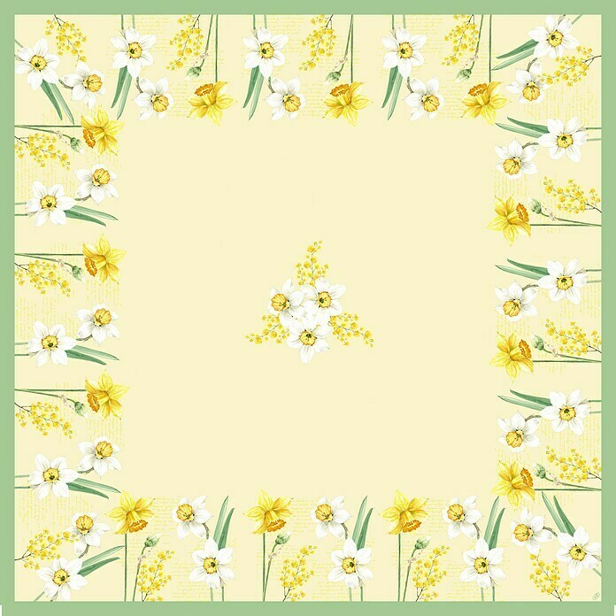 Duni Tischdecke Mitteldecke Dunicel® (84 x 84 cm, Spring Daffodil)