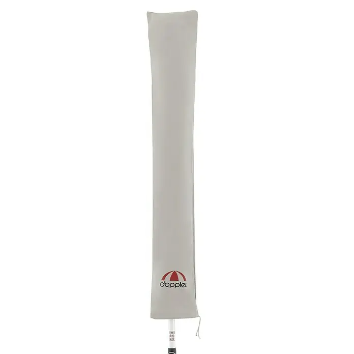 Doppler Expert Schirm-Schutzhülle - Passend für: Schirme bis Ø 350 cm - Eine graue Schutzhülle für einen Sonnenschirm mit dem "Doppler"-Logo, ideal zum Schutz und zur Aufbewahrung Ihres Schirms.