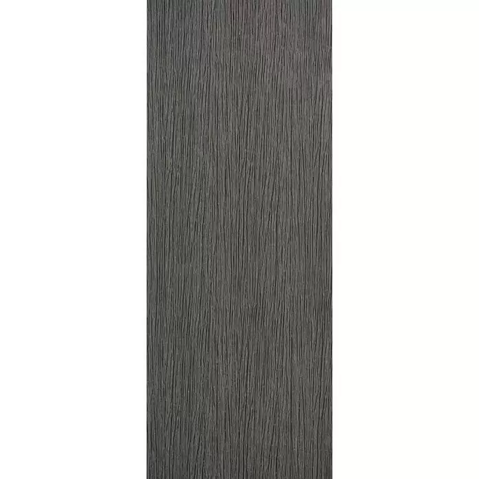 b!design WPC-Terrassendiele Silver Grey - 300 x 21 x 2,25 cm, Silbergrau - Dunkelgraue, strukturierte Platte mit vertikalen Linien.