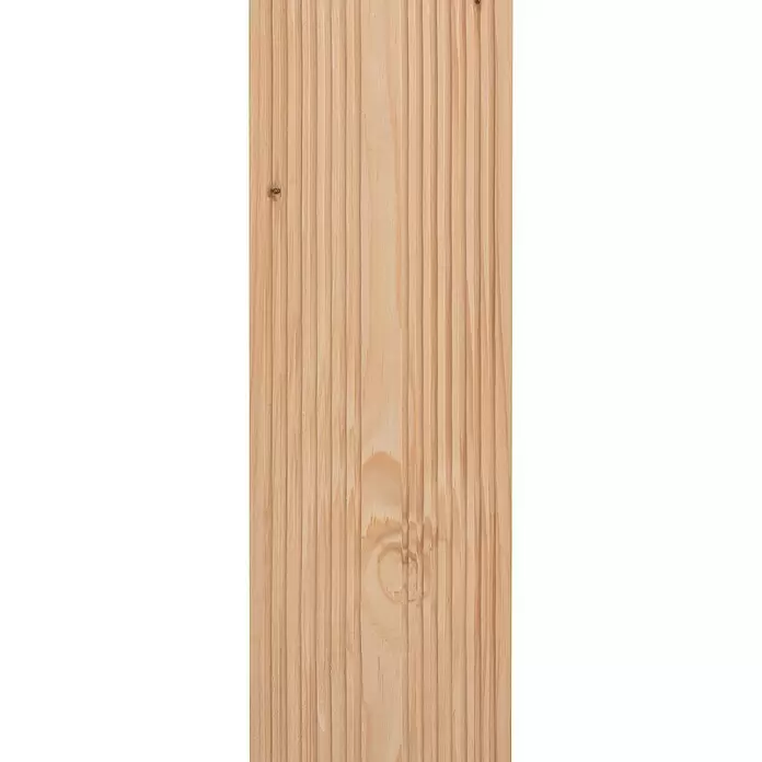 Terrassendiele - Douglasie, 300 x 12,5 x 2,5 cm, Rötlich gelblich - Helle Holzdiele mit ausgeprägten vertikalen Rillen und natürlicher Maserung mit Ästen.