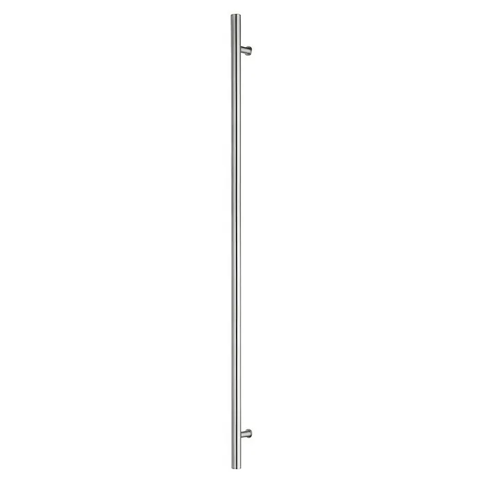 Portofino Haustür 704PF - 110 x 210 cm, DIN Anschlag: Links, Anthrazitgrau Feinstruktur/Verkehrsweiß matt - Bild eines Metallhandtuchhalters mit zwei Stangen und glatter Oberfläche, ideal für jedes Badezimmer.