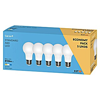 Garza Bombilla LED Pack (E27, No regulable, Blanco cálido, 810 lm, 9 W)