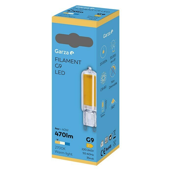 Garza Bombilla LED (18 W, G9, Blanco cálido, No regulable, Capsular)