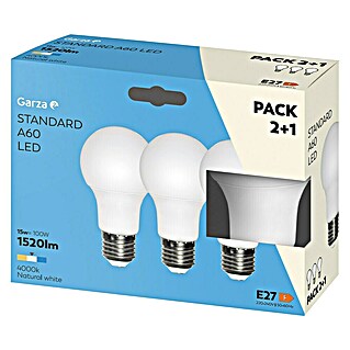 Garza Pack bombillas LED (E27, No regulable, Blanco neutro, 1.520 lm, 15 W, 3 ud.)