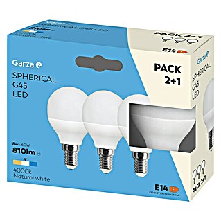Garza Bombilla LED pack (E14, Blanco neutro, 810 lm, 8 W)