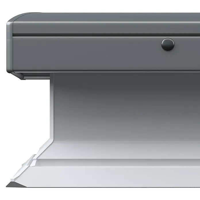 Solid Elements Flachdachfenster FRF - 60 x 90 cm - Nahaufnahme einer modernen Dunstabzugshaube aus Metall in Grau und Weiß, die ein elegantes Design und Funktionalität vereint.