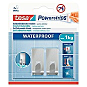 tesa Powerstrips Waterproof Wandhaken (2 Stk., Edelstahl)