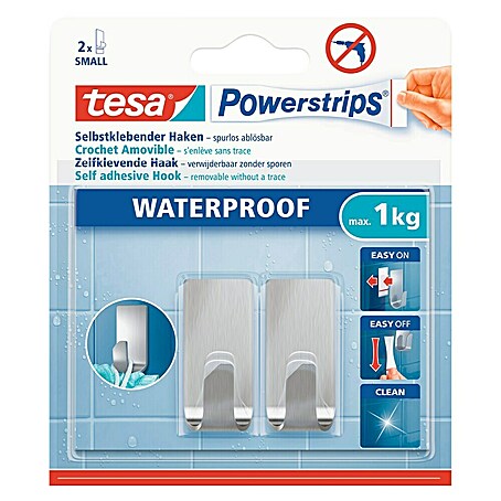 Tesa Powerstrips Wandhaken Zoom Small (2 Stk., Rechteckig, Metall)
