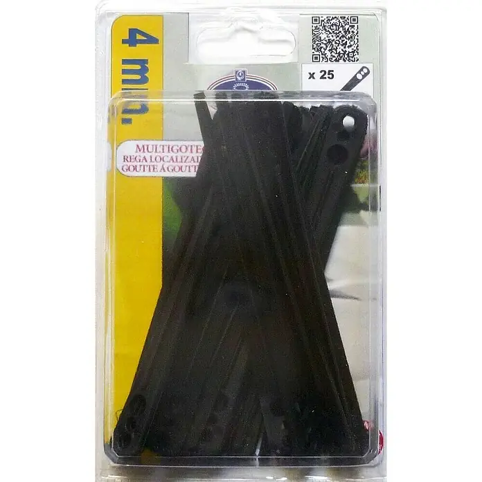 Soporte para tubo - Diámetro: 4 mm, Negro, 25 ud. - Un paquete de 25 bridas negras de 4 mm en un envase de plástico transparente. Ideal para agrupar cables y otros objetos.