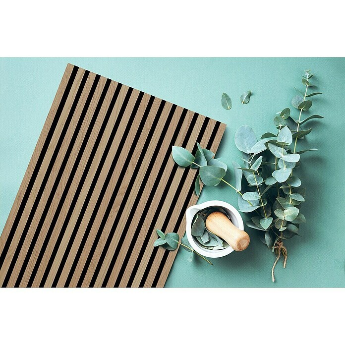 FibroTech Akustični panel Premium  (Svetli hrast, 2.440 x 605 x 22 mm) | Akustične plošče | Zvočna izolacija | Izolacija | Gradbeni material | Izdelki | BAUHAUS