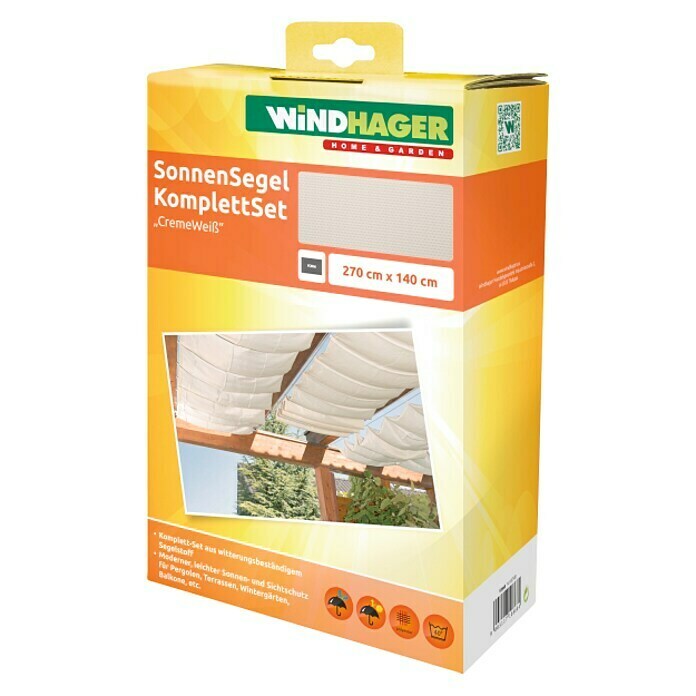 Windhager Sonnensegel Seilspanntechnik (L x B: 2,7 x 1,4 m, Apfelgrün)