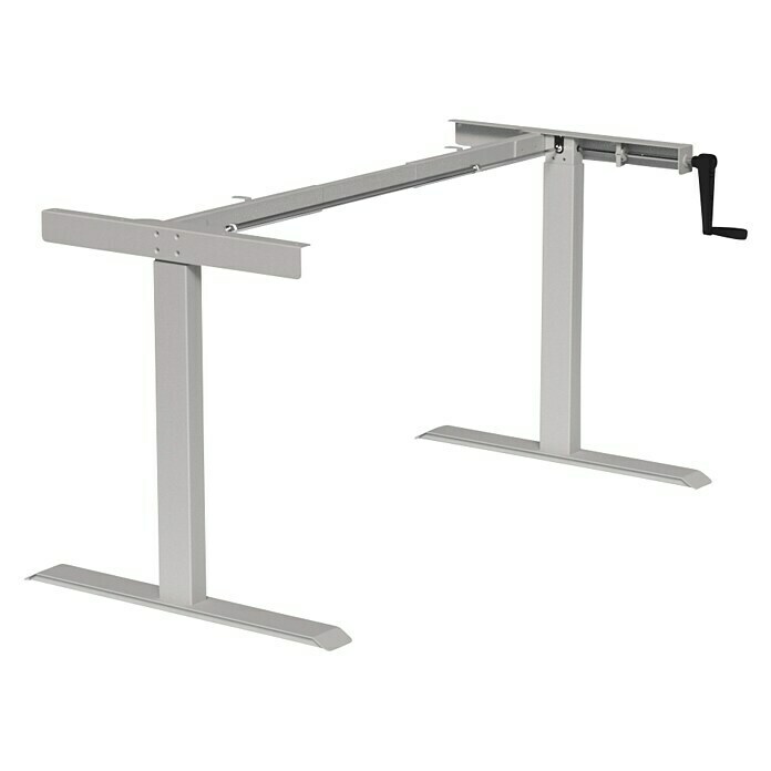 Tischgestell M-MORE Spin pro (Breitenverstellung: 100 cm - 160 cm, Höhenverstellung: 70 cm - 118 cm, Stahl, Weiß-Aluminium) | BAUHAUS