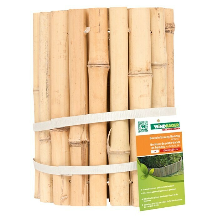 Windhager Beeteinfassung Bambus gerollt (Bambus, 120 x 30 cm)