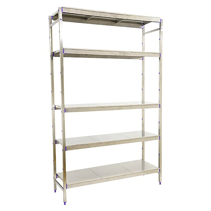 Simonrack Simoninox Estantería metálica Inicial (Al x An x Pr: 200 x 166 x 50 cm, Capacidad de carga por balda: 200 kg, Número de baldas: 5 ud., Inserción, Material balda: Acero inoxidable) | BAUHAUS