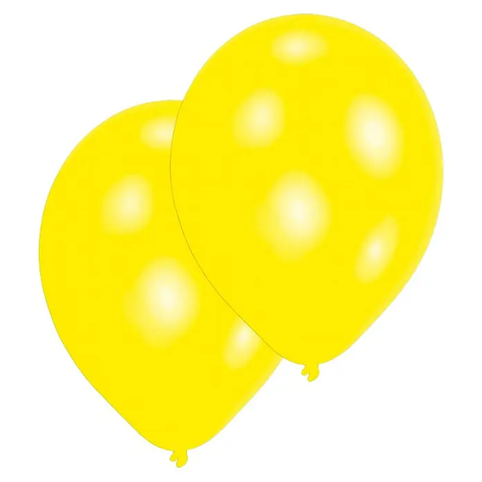 Luftballon - 10 Stk., Gelb, Durchmesser: 27,5 cm - Gelbe Ballons für Feiern. Zwei strahlende Ballons in Gelb, ideal für Geburtstage und Partys, bringen Freude und Farbe in jedes Event.
