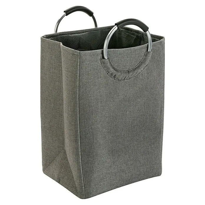 Versa Cesta para la ropa con asas - L x An x Al: 46 x 30 x 55 cm, Gris - Cesto de ropa gris con asas redondas. Práctico y elegante para cualquier hogar, ideal para organizar la colada.