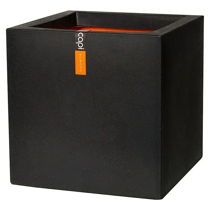 Capi Europe Urban Pflanztopf Smooth - Außenmaß (L x B x H): 40 x 40 x 40 cm, Kunststoff, Schwarz - Schwarzer Capi Europe Pflanzwürfel, ein moderner und stilvoller Übertopf für den Innen- und Außenbereich. Ideal für Pflanzenliebhaber.