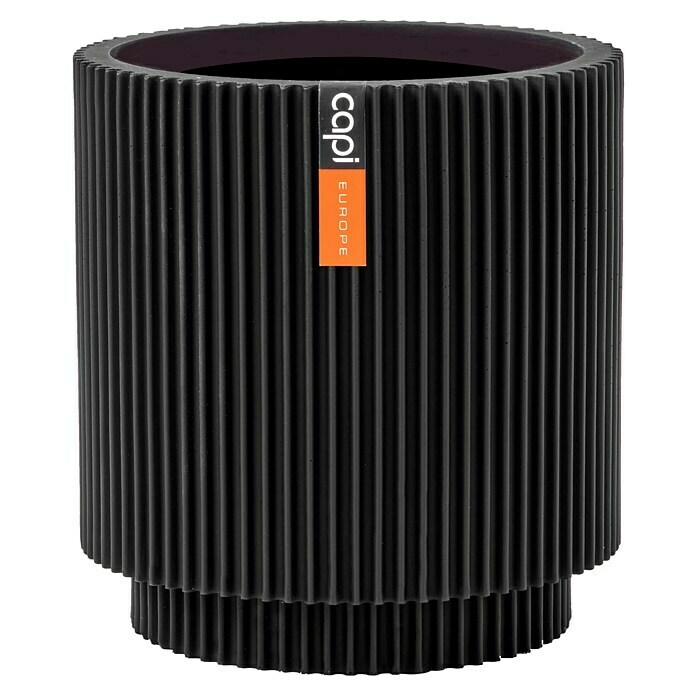 Capi Europe Nature Plantenpot Groove (Buitenmaat (Ø x h): 15 x 21 cm, Zwart, Polyester) | BAUHAUS