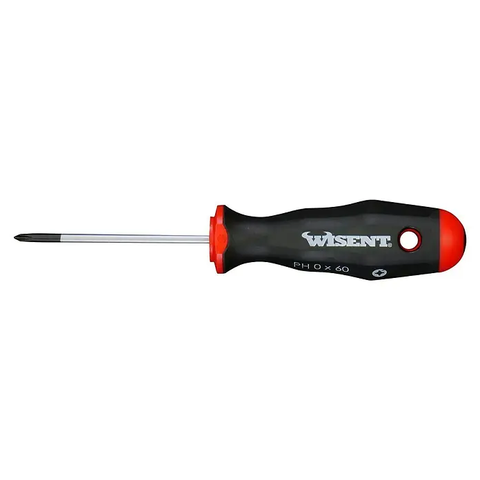 Wisent Schraubendreher 502 - PH 0, Klingenlänge: 60 mm - Wisent Kreuzschlitzschraubendreher PH 0 x 60 mm mit ergonomischem Griff für komfortables Schrauben und hohe Drehmomentübertragung.