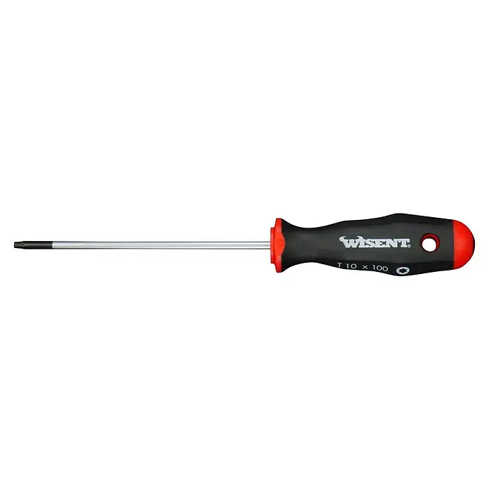 Wisent Schraubendreher - TX 10, Klingenlänge: 100 mm - Torx-Schraubendreher Wisent T10 x 100 mit ergonomischem Griff in Schwarz und Rot. Ideal für präzise Schraubarbeiten.