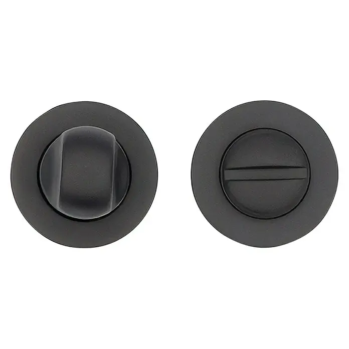 GDK Condena C A02-35 - Diámetro: 30 mm, Negro, Apto para: Puertas de madera - El pulgar giratorio para puerta de baño negro mate proporciona un aspecto moderno y brinda privacidad al permitir cerrar la puerta.
