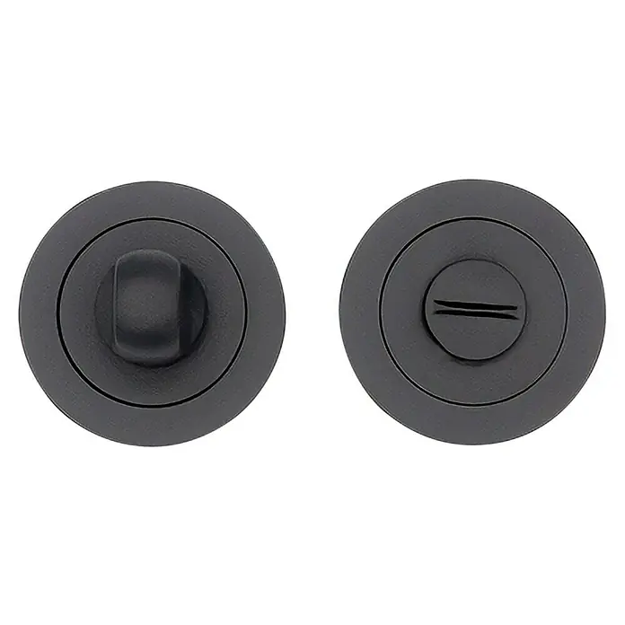 GDK Condena C A02-50 - Diámetro: 50 mm, Negro, Apto para: Puertas de madera - Cerraduras de puerta de inodoro negras con indicador para baños y cabinas de WC. El mecanismo de bloqueo está diseñado para mayor privacidad.