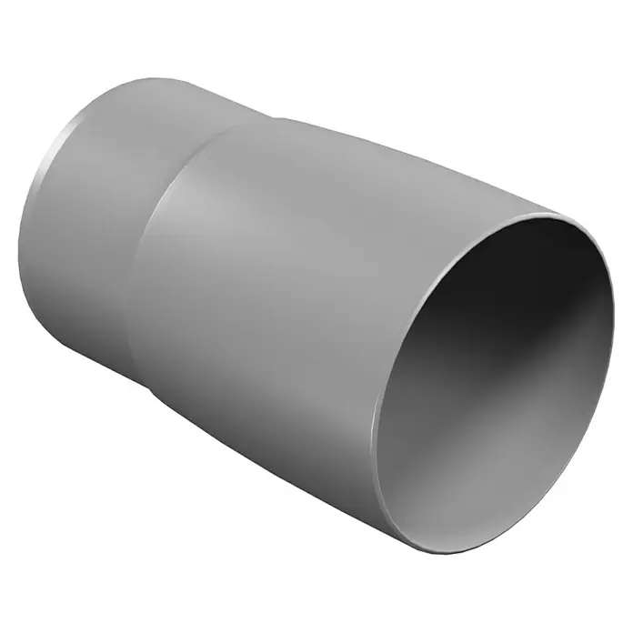 Marley Fallrohrmuffe - Nennweite: 75 mm, Kunststoff, Grau - Graue PVC-Rohrverbindung. Das Rohrstück dient als Verbinder zwischen zwei Rohren unterschiedlicher Größe im Sanitärbereich.