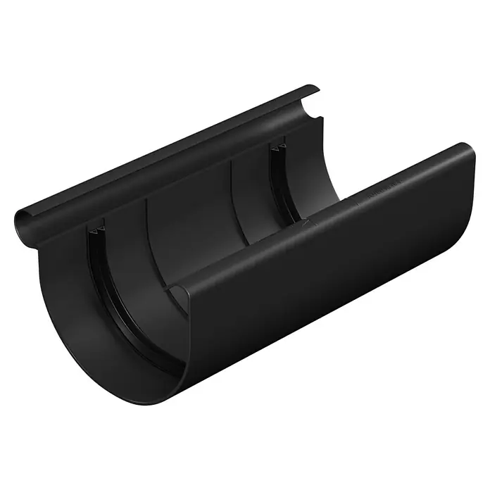 Marley Rinnenverbinder - Nennweite: 100 mm, Kunststoff, Anthrazit-Metallic - Nahtlose Regenrinne aus schwarzem Kunststoff, ideal zur Ableitung von Regenwasser vom Dach und zum Schutz des Hauses vor Feuchtigkeit.