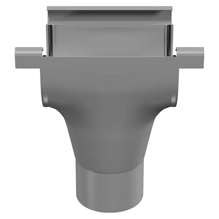 Marley Rinnenstutzen - 100/75 mm, Kunststoff, Grau - Grauer Ablaufstutzen für Dachrinnen. Ein essentielles Zubehör für die effiziente Dachentwässerung.