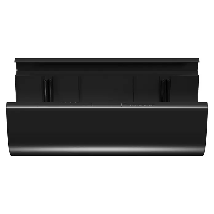 Marley Rinnenverbinder - Nennweite: 100 mm, Kunststoff, Anthrazit-Metallic - Nahaufnahme eines schwarzen RAINIERLADE Ladeetuis, das ein schlankes und modernes Design aufweist.