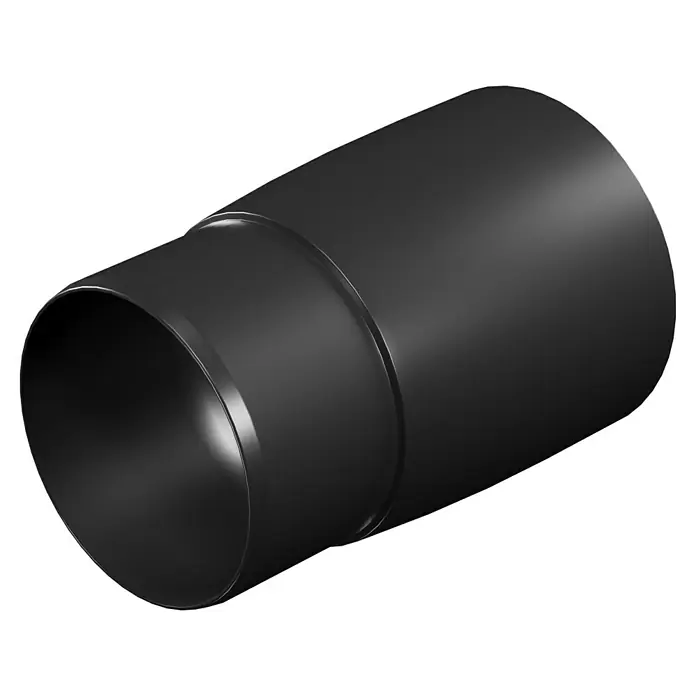 Marley Fallrohrmuffe - Nennweite: 75 mm, Kunststoff, Anthrazit-Metallic - Nahaufnahme eines schwarzen Reduzierstücks aus Kunststoff für Rohre auf dunklem Hintergrund. Ideal für Sanitär- oder Bauprojekte.