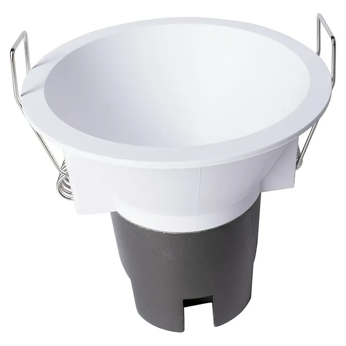 Alverlamp Downlight empotrable LED redondo Circular - 6 W, Ø x Al: 6,5 x 7,7 cm, Blanco, Blanco neutro - La luz empotrada redonda en blanco y gris es una solución de iluminación moderna y elegante.
