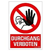 Pickup Verbotsschild (Motiv: Durchgang verboten, L x B: 23 x 33 cm)