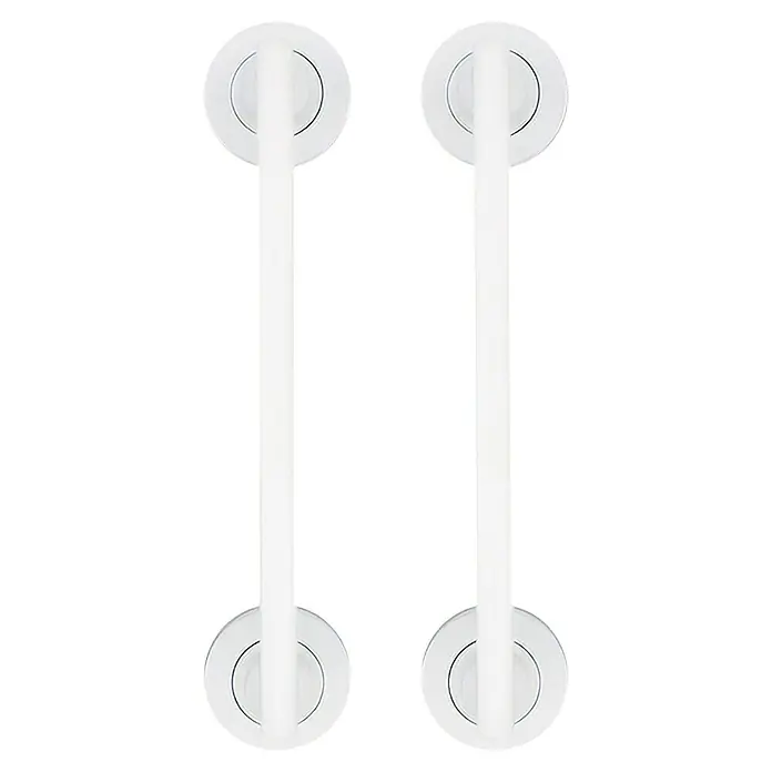 GDK Manillón AP-2688 - Largo: 20 cm, Blanco, Recto - Dos cierres de seguridad blancos para armarios, ideales para bloquear cajones y puertas.