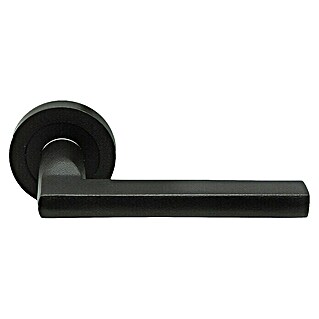 Juego de manilla con roseta de 1 cm de hierro negro puerta
