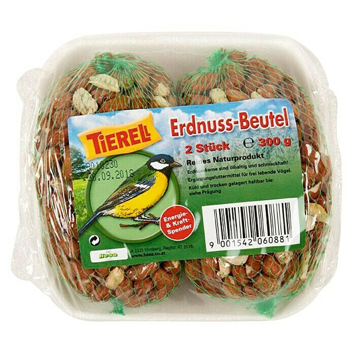 Tierell Vogelfutter Erdnüsse ganz im Netz (300 g)