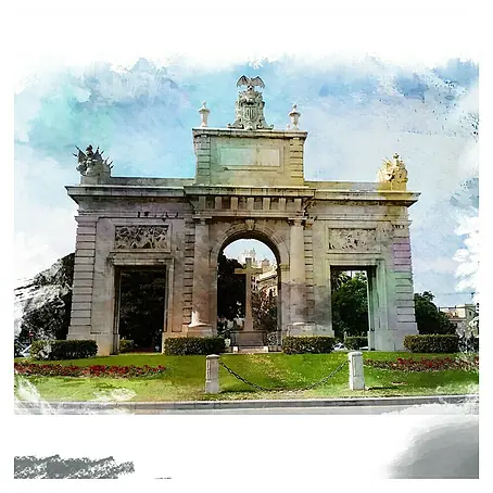 Cuadro pintado a mano Porta de la Mar Valencia