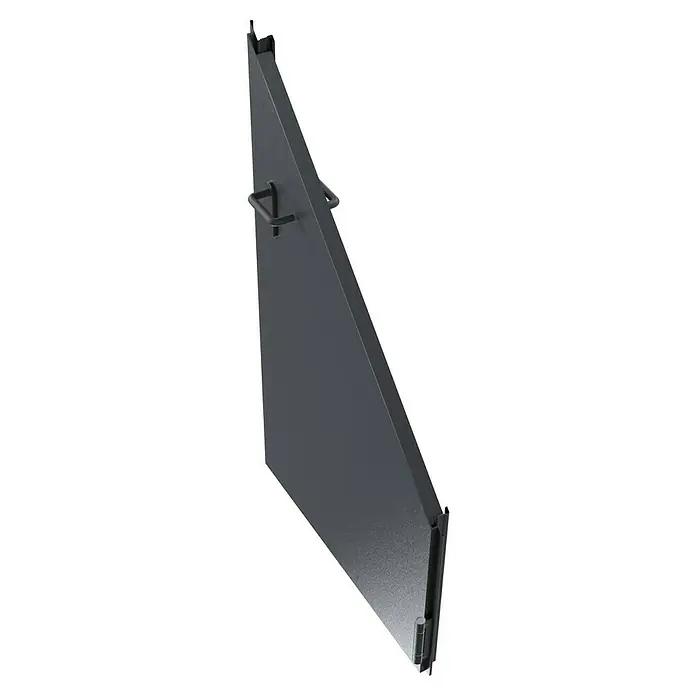 Padilla Brandschutztür Innova T30 Plus - 87,5 x 200 cm, Rechts, Anthrazitgrau - Detaillierte Ansicht einer Serverschranktür in elegantem Grau, die robuste Bauweise und das durchdachte Design für IT-Umgebungen zeigt.