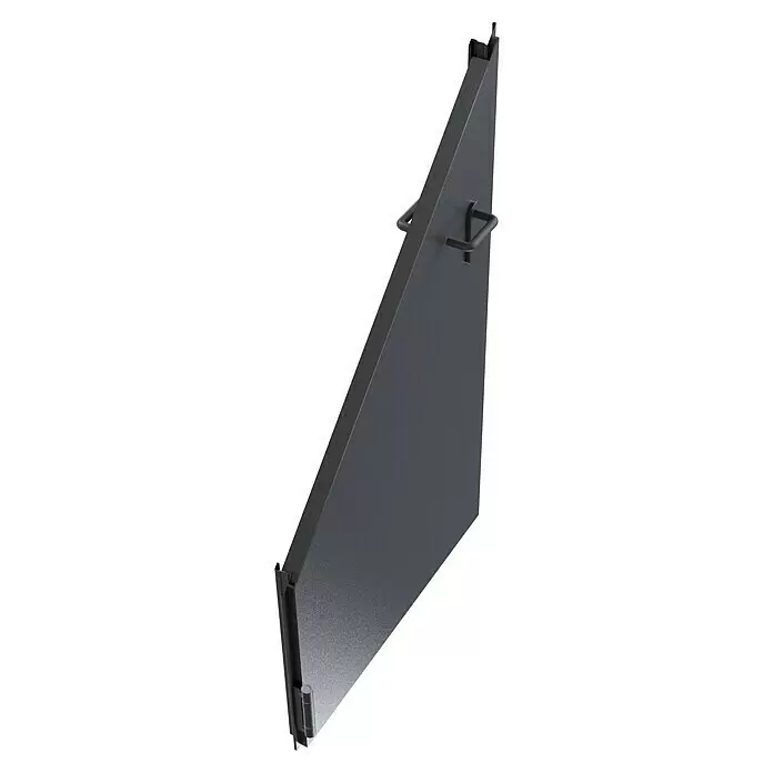 Padilla Brandschutztür Innova T30 Plus - 75 x 200 cm, Links, Anthrazitgrau - Dunkelgraue, texturierte Dreieckplatte mit integrierten Griffen und Scharnier.