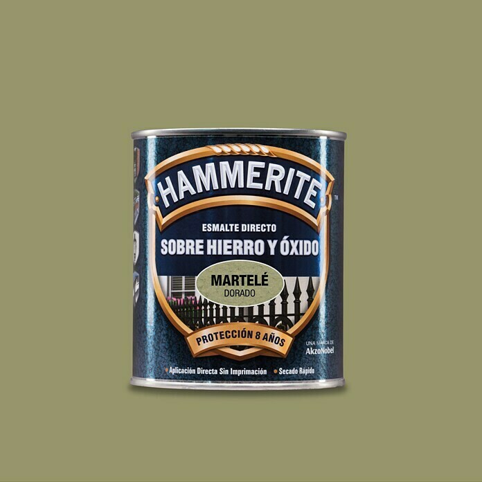 Hammerite Esmalte para metal Hierro y óxido (Dorado, 750 ml, Martelé)
