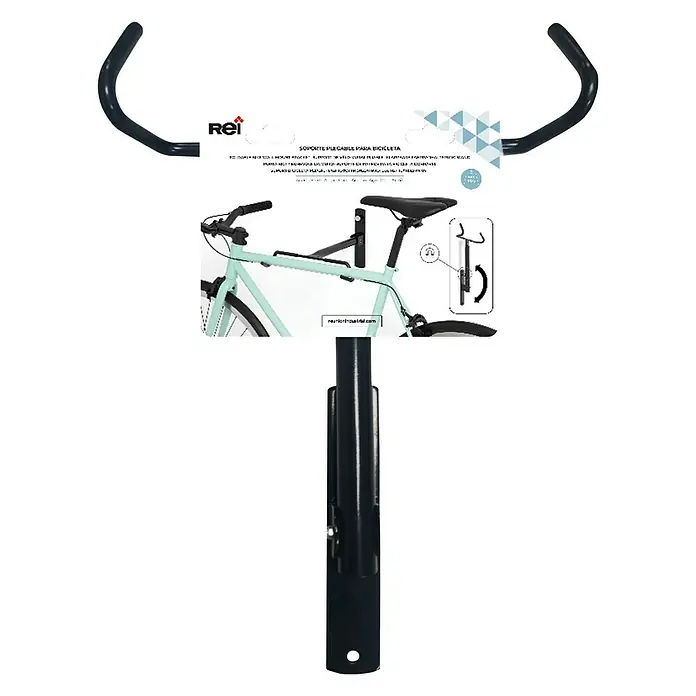 Rei Soporte de pared de bicicletas - L x An x Al: 9 x 32 x 45 cm, Acero, Montaje en la pared - La imagen muestra un soporte plegable para bicicletas de Rei. Solución de almacenamiento que ahorra espacio, ideal para garajes o apartamentos.