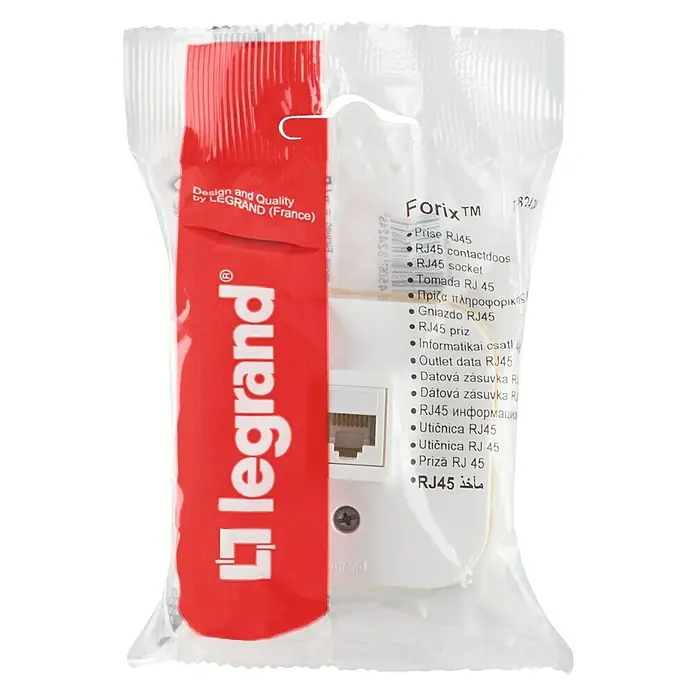 Legrand Forix Toma de red - x 1, Blanco, Montaje en superficie - Zócalo de red Forix RJ45 empaquetado de Legrand, ideal para conexiones de red estables en la oficina y en casa.