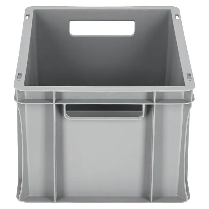 BAUHAUS Eurobox - L x B x H: 40 x 30 x 22 cm, 21 l, Grau - Graue Kunststoffbox mit Griffen. Ideal für Lagerung und Transport, robust und stapelbar, vielseitig einsetzbar für diverse Güter.
