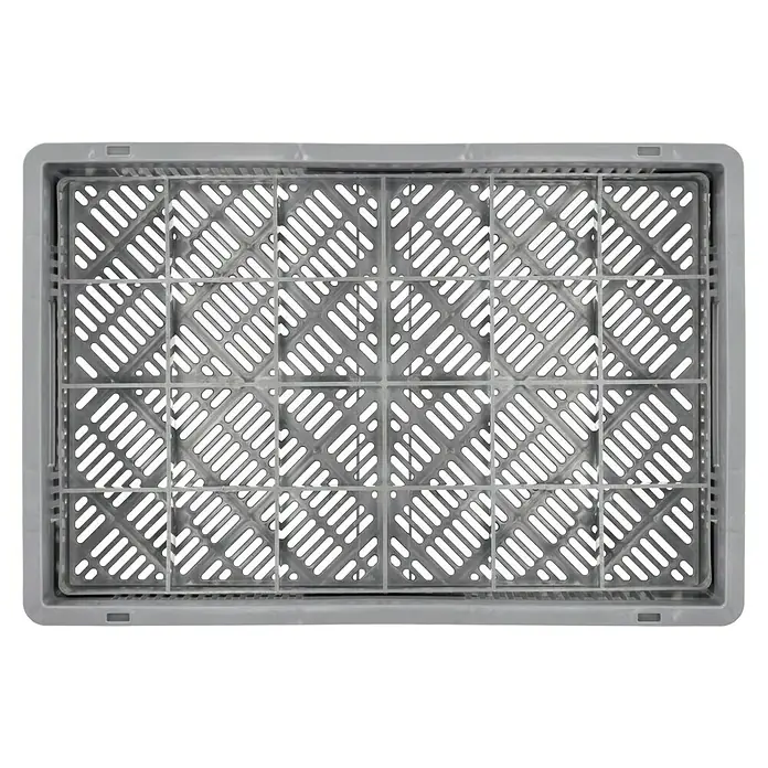 BAUHAUS Eurobox - 20 l, L x B x H: 60 x 40 x 12 cm, Grau, Offen - Graue Kunststoffbox mit durchbrochenem Boden und Seitenwänden, ideal für Lagerung und Transport verschiedener Güter.