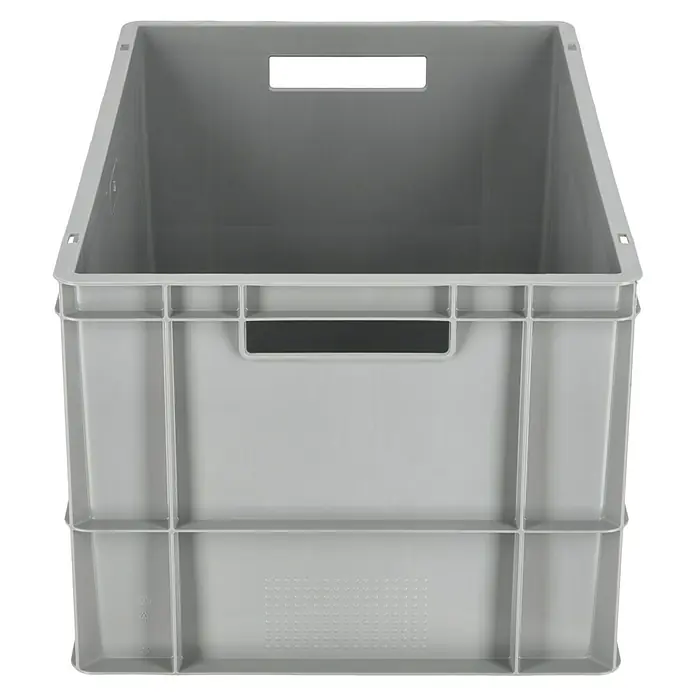 BAUHAUS Eurobox - L x B x H: 60 x 40 x 32 cm, 60 l, Grau - Graue Kunststoffbox mit Griffen, ideal für Lagerung und Transport. Stabil und vielseitig einsetzbar, perfekt für Ordnung im Lager.