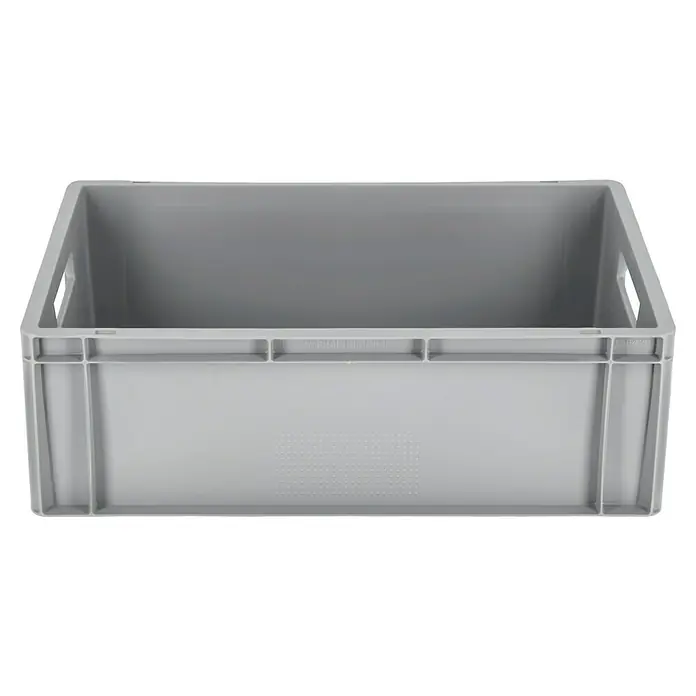 BAUHAUS Eurobox - 40 l, L x B x H: 60 x 40 x 20 cm, Grau - Ein grauer Kunststoffbehälter mit Griffen, ideal für Lagerung und Transport. Robuste Bauweise für vielfältige Anwendungen.