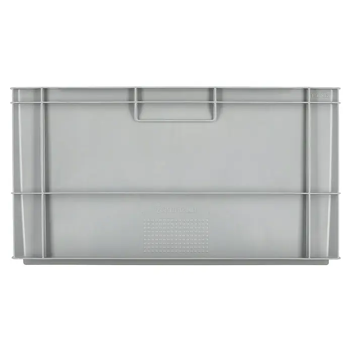 BAUHAUS Eurobox - L x B x H: 60 x 40 x 32 cm, 60 l, Grau - Graue Kunststoffbox für Lagerung und Organisation. Robuste Konstruktion mit Griffmulden für einfachen Transport und mit "BAUHAUS"-Logo.