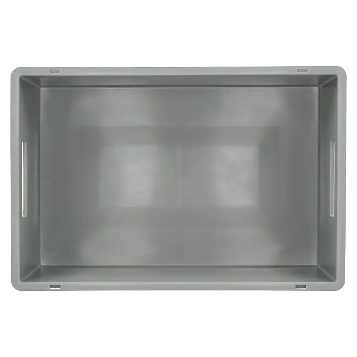 BAUHAUS Eurobox - L x B x H: 60 x 40 x 20 cm, 40 l, Grau - Graue Kunststoffbox mit praktischen Griffen für einfachen Transport & Lagerung. Ideal für Büro, Werkstatt oder Zuhause, um Ordnung zu schaffen.