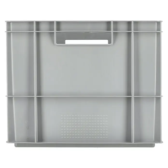 BAUHAUS Eurobox - L x B x H: 60 x 40 x 32 cm, 60 l, Grau - Abbildung einer grauen Kunststoffbox, die sich ideal für Lagerung und Organisation eignet. Diese Kiste ist robust und vielseitig.